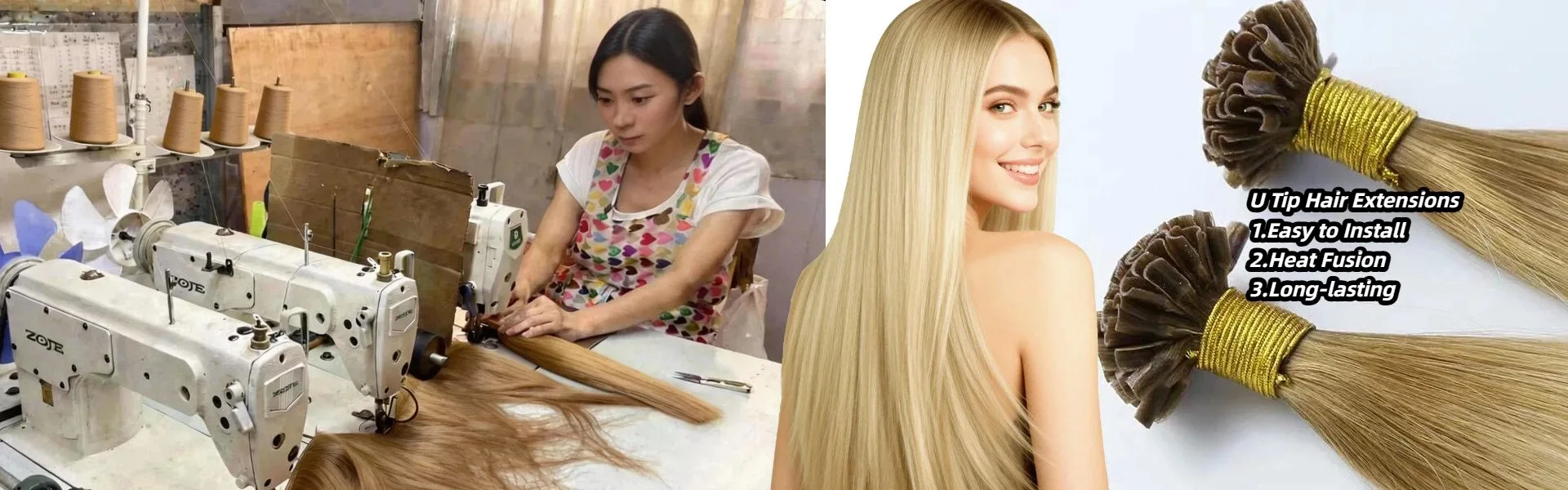 U 팁 헤어 익스텐션